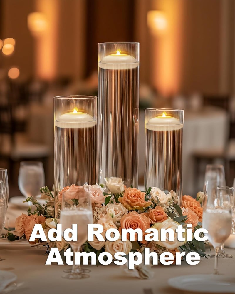 5PLOTS 24Pack 200 Hour Flameless Floating Candles, 3 Inches White Waterproof Led Tealights for Wedding Vases Centerpieces Party Proposal Pool Decor Decoration - Image 4